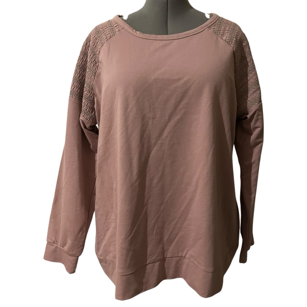 Lane Bryant Mauve Sweatshirt with Textured Sleeves Size 18/20